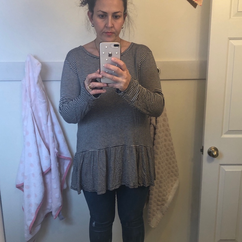 Navy n Cream Peplum
